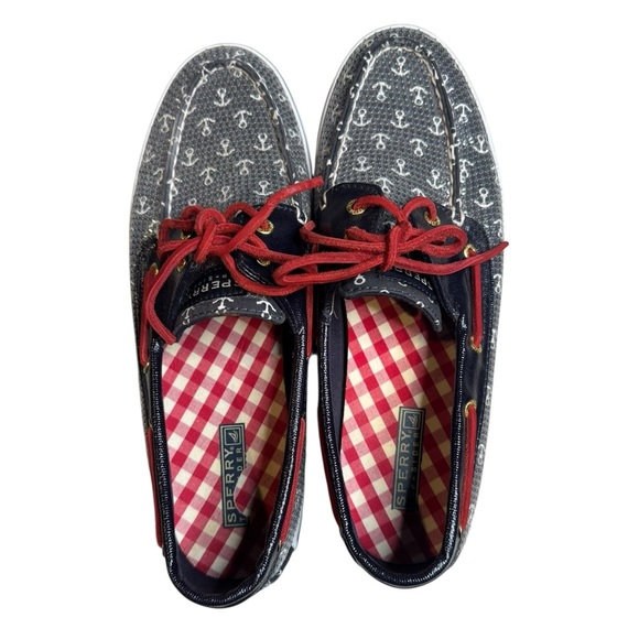 Sperry Sequin Anchor Boat Shoes Women’s 10M – Nautical Preppy Coastal Style - Picture 7 of 8